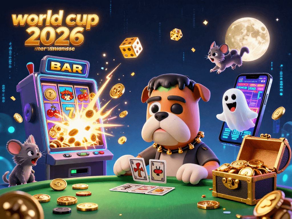 Experience thrilling world cup 2026 merchandise at a spooky casino table with glowing elements and dynamic action.