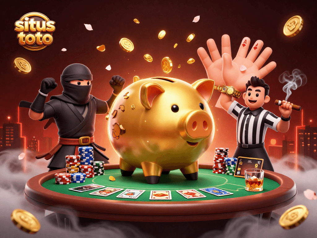 Gambarlah situs toto yang menarik dan penuh aksi dengan karakter kasino dan elemen judi untuk menarik perhatian pemain.