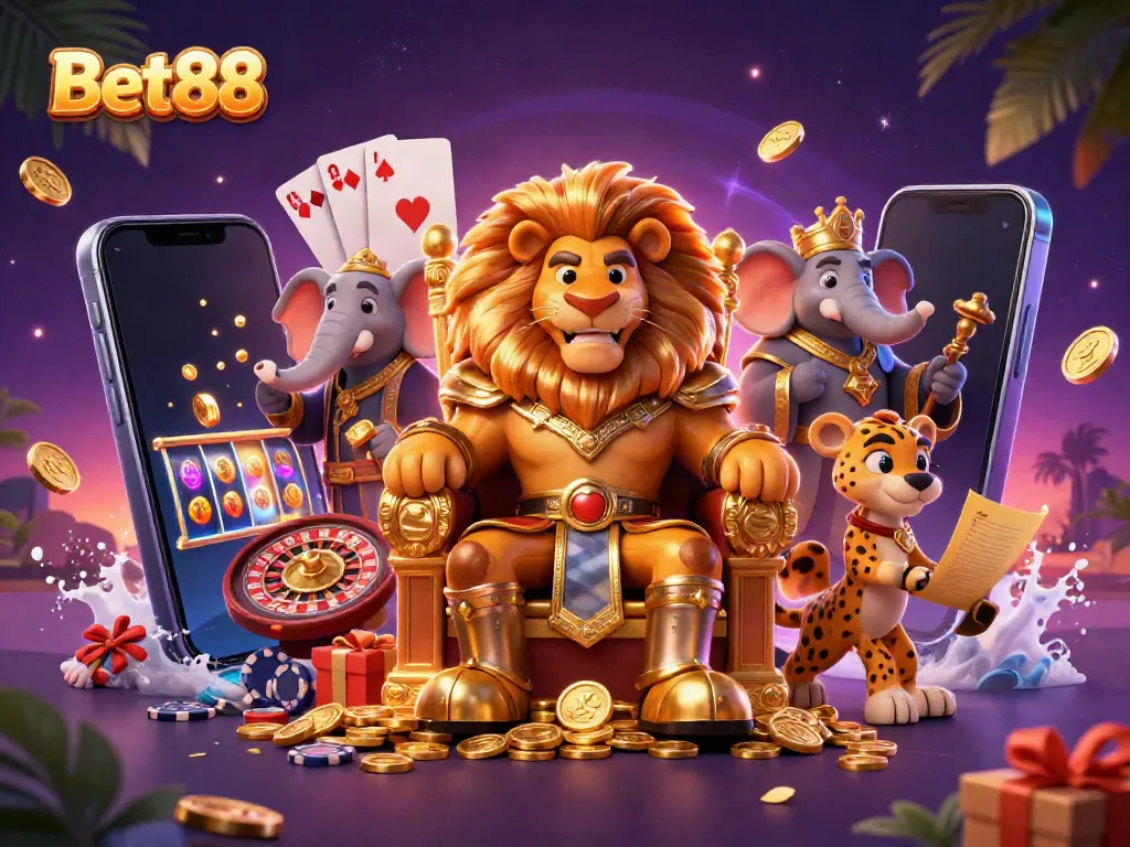 Bet88 mang đến trải nghiệm cá cược đỉnh cao với nhân vật hoạt hình 3D trong không gian casino sống động.
