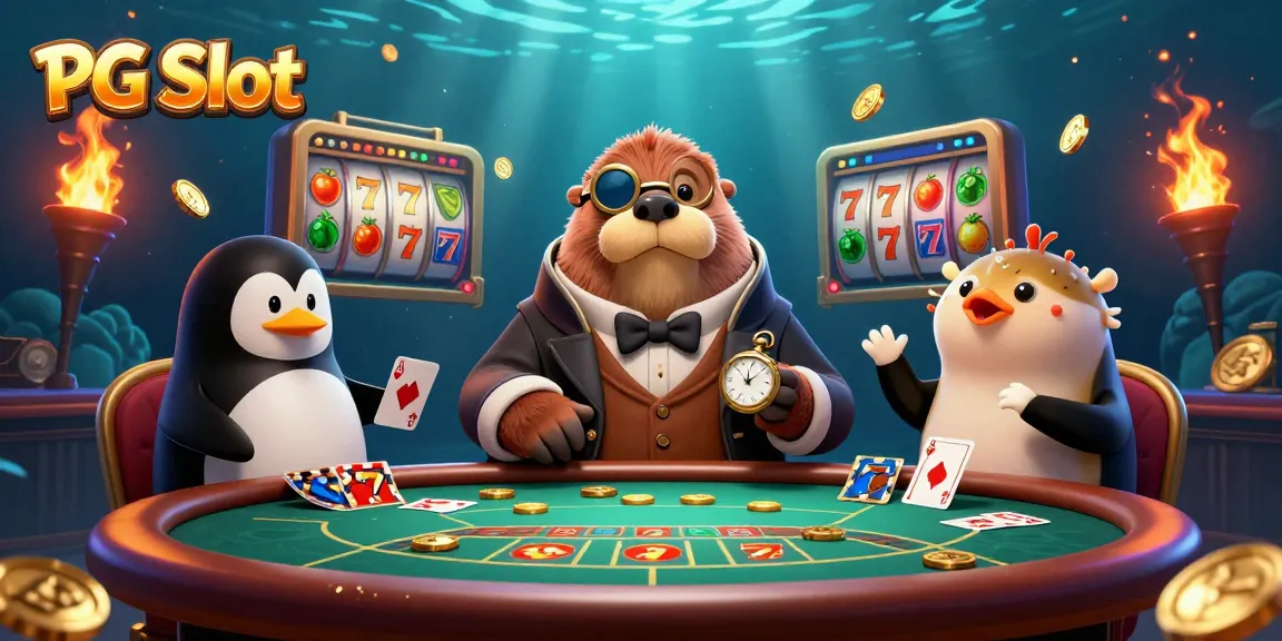 Experience the thrill of PG Slot with vibrant scenes and dynamic characters in a captivating underwater casino.