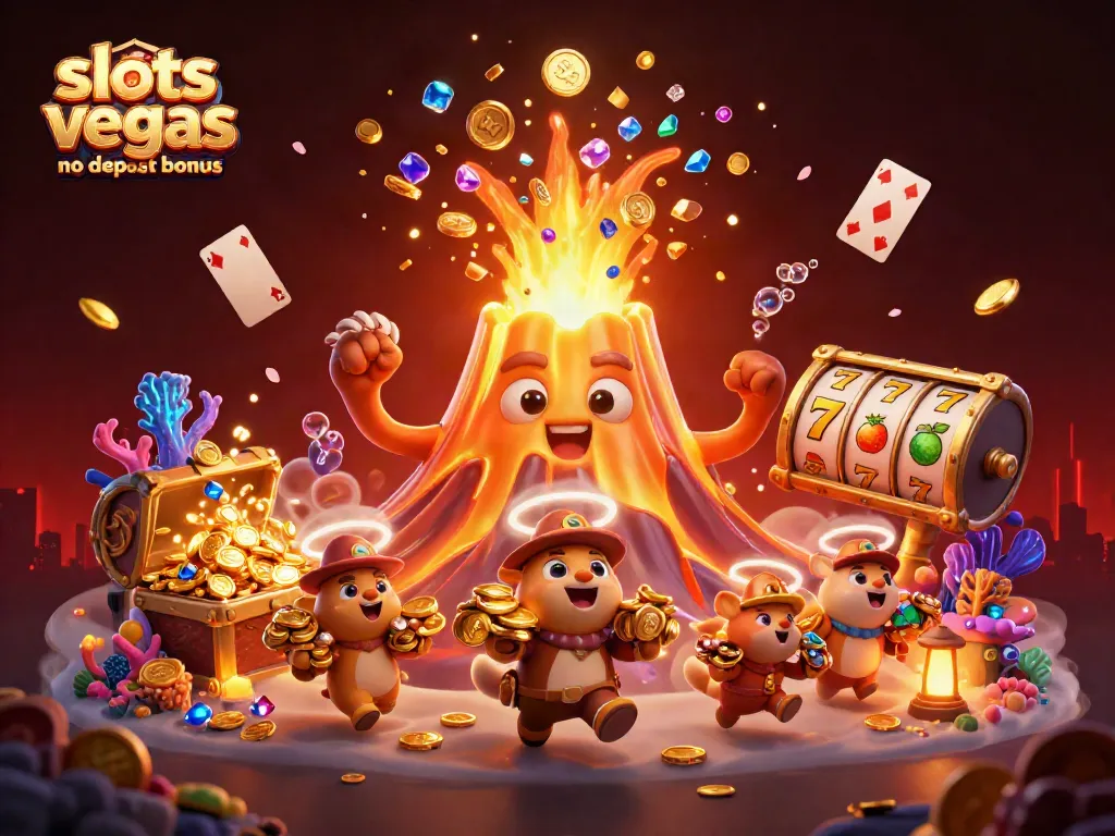Experience wins with slots of vegas no deposit bonus amidst treasure-filled spectacle and vibrant casino elements.