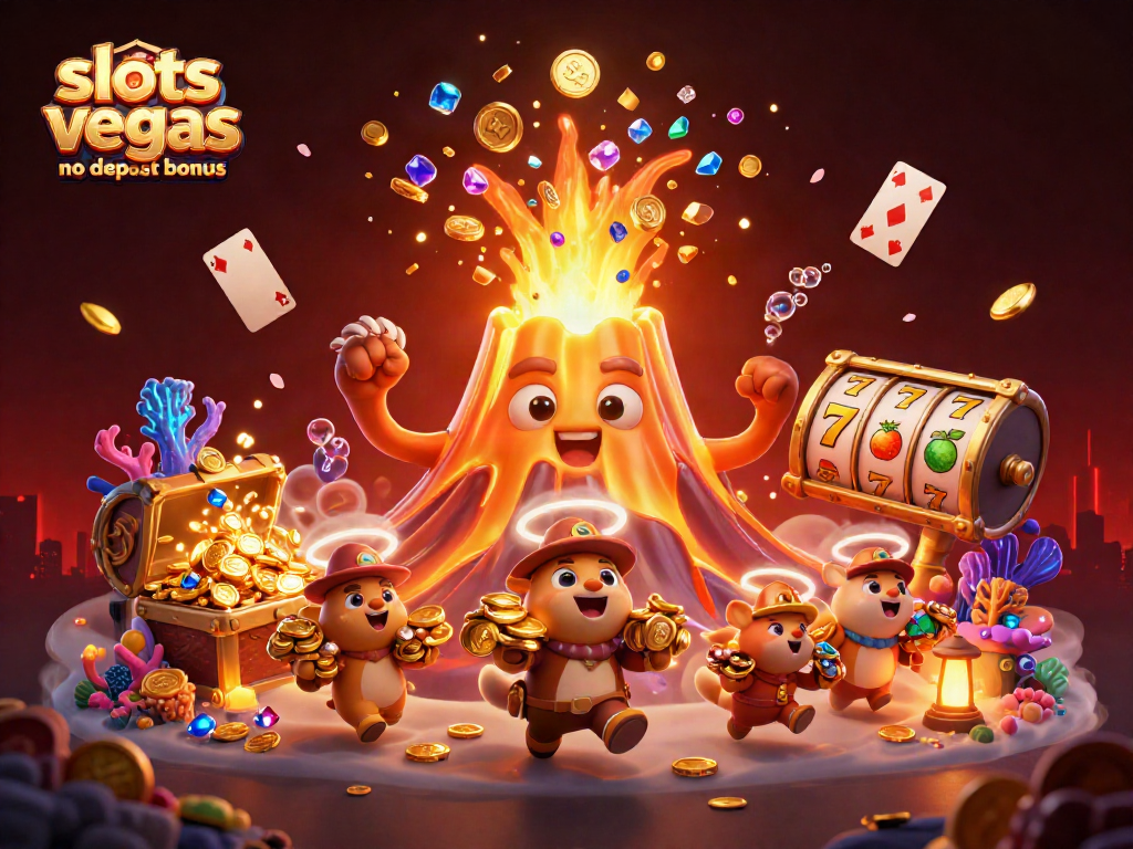 Experience wins with slots of vegas no deposit bonus amidst treasure-filled spectacle and vibrant casino elements.