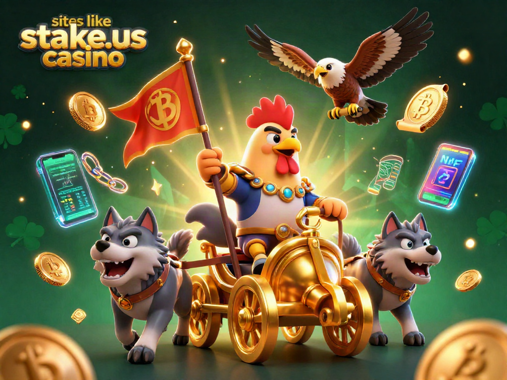Explore sites like stake.us casino with captivating gaming elements in this rich 3D illustration.