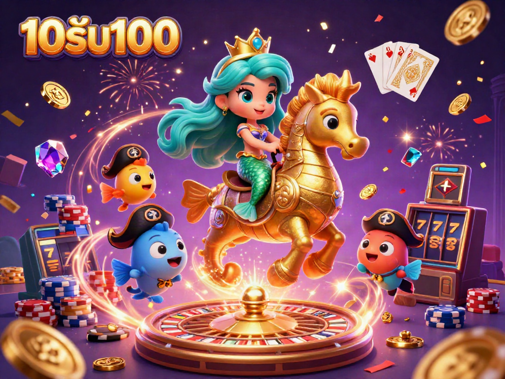 โปรโมชั่น 10รับ100 รูปภาพกราฟิกที่แสดงการเล่นคาสิโนออนไลน์ในโลกใต้ทะเล