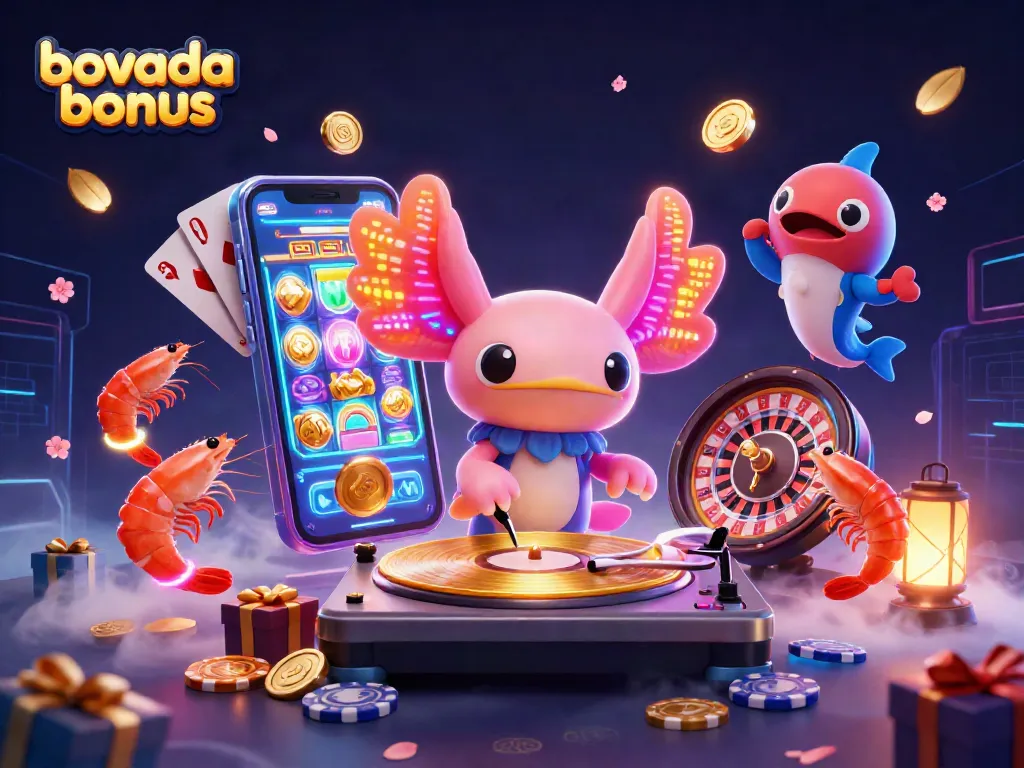Engage with the exciting bovada bonus scene featuring an axolotl DJ, lively marine dancers, and wide-ranging casino elements.