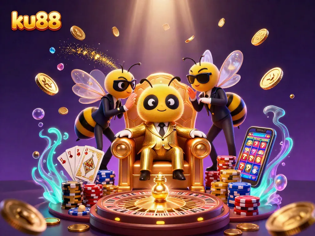 Engage in winning strategies with ku88’s vibrant casino scene featuring a unique 3D bumblebee boss.