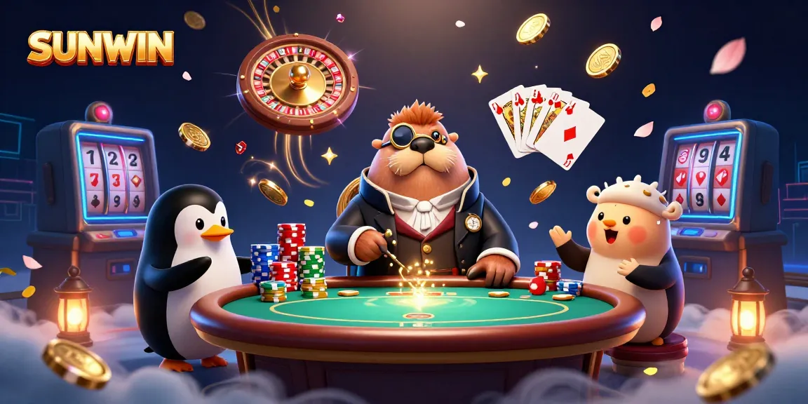 Experience SUNWIN's thrilling underwater poker scene with colorful characters and rich game elements.