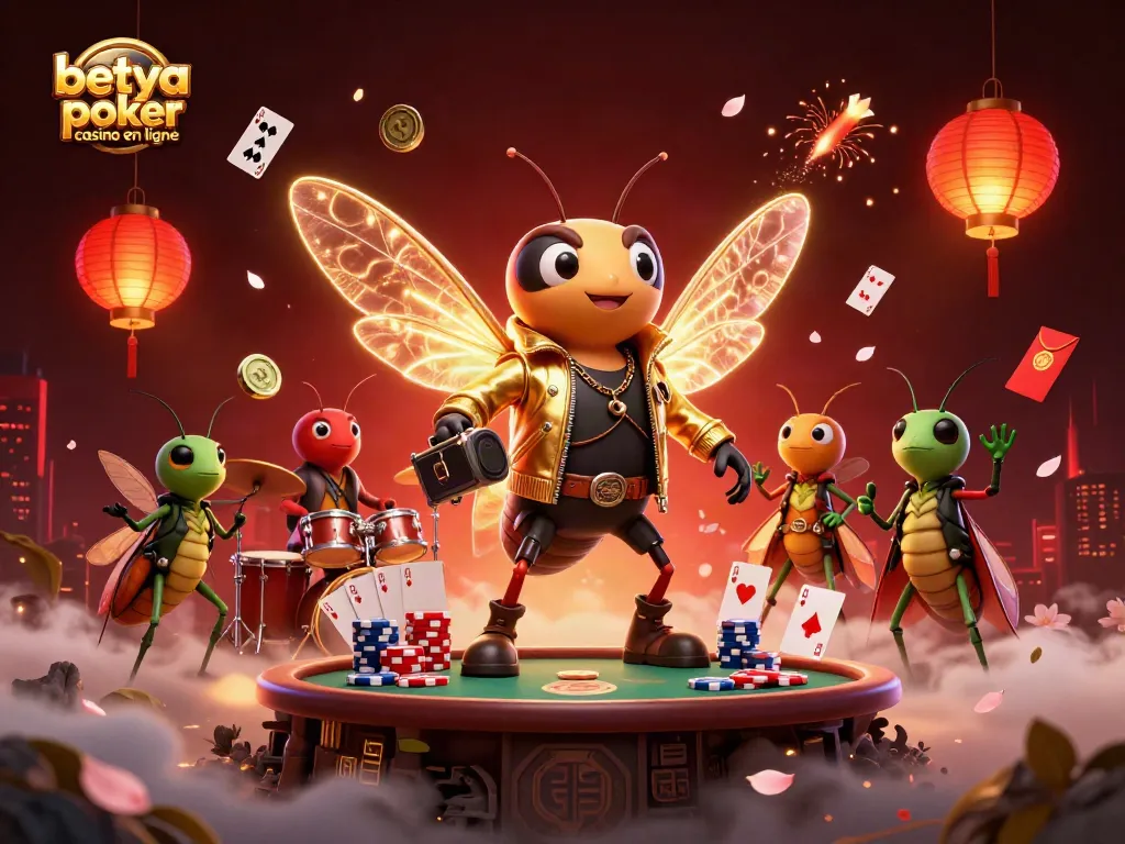 Experience excitement at betya poker casino en ligne with vibrant poker characters and gaming elements.
