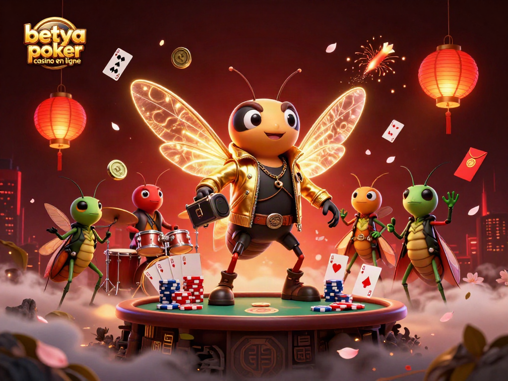 Experience excitement at betya poker casino en ligne with vibrant poker characters and gaming elements.