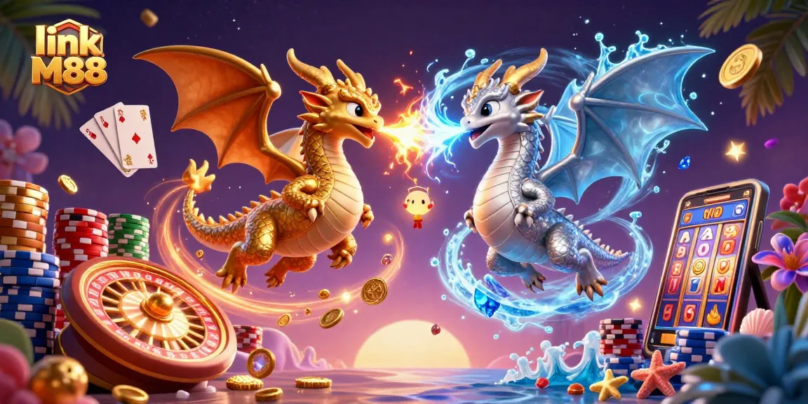 Experience thrilling adventures at link M88's online casino with dragons and dazzling gaming elements.