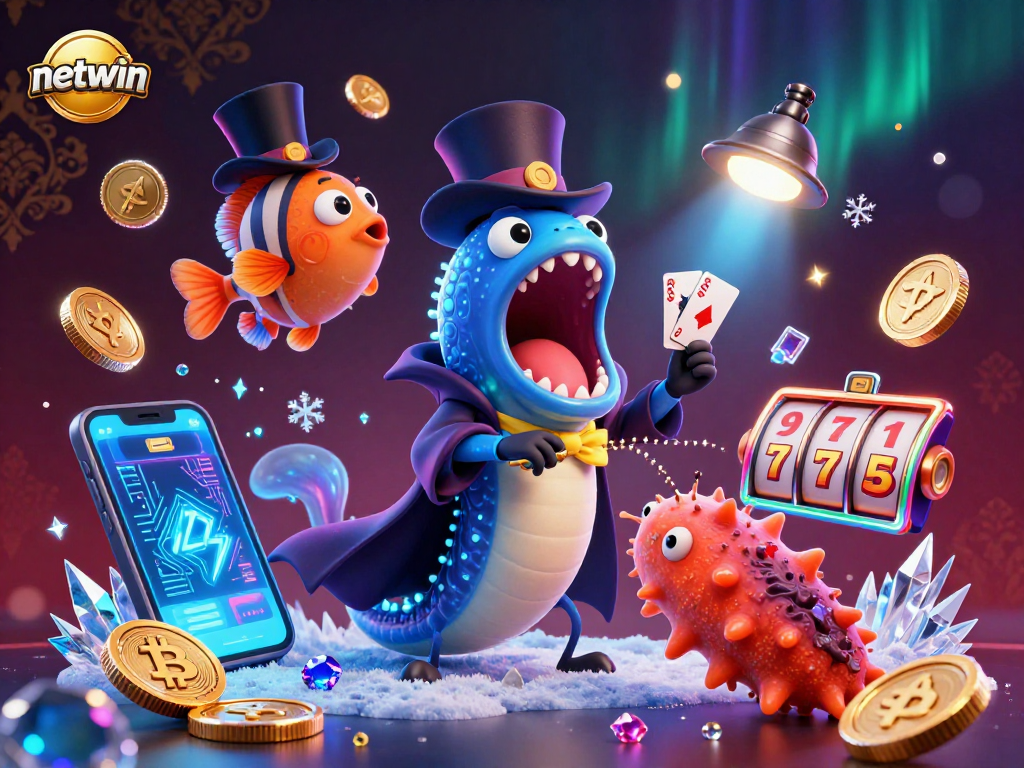 Perform thrilling card tricks with netwin's captivating underwater characters in a magical scene.