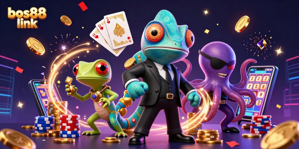 Mengakses bos88 link dalam permainan kasino terbaik dengan karakter kartun 3D dan elemen slot yang menakjubkan.