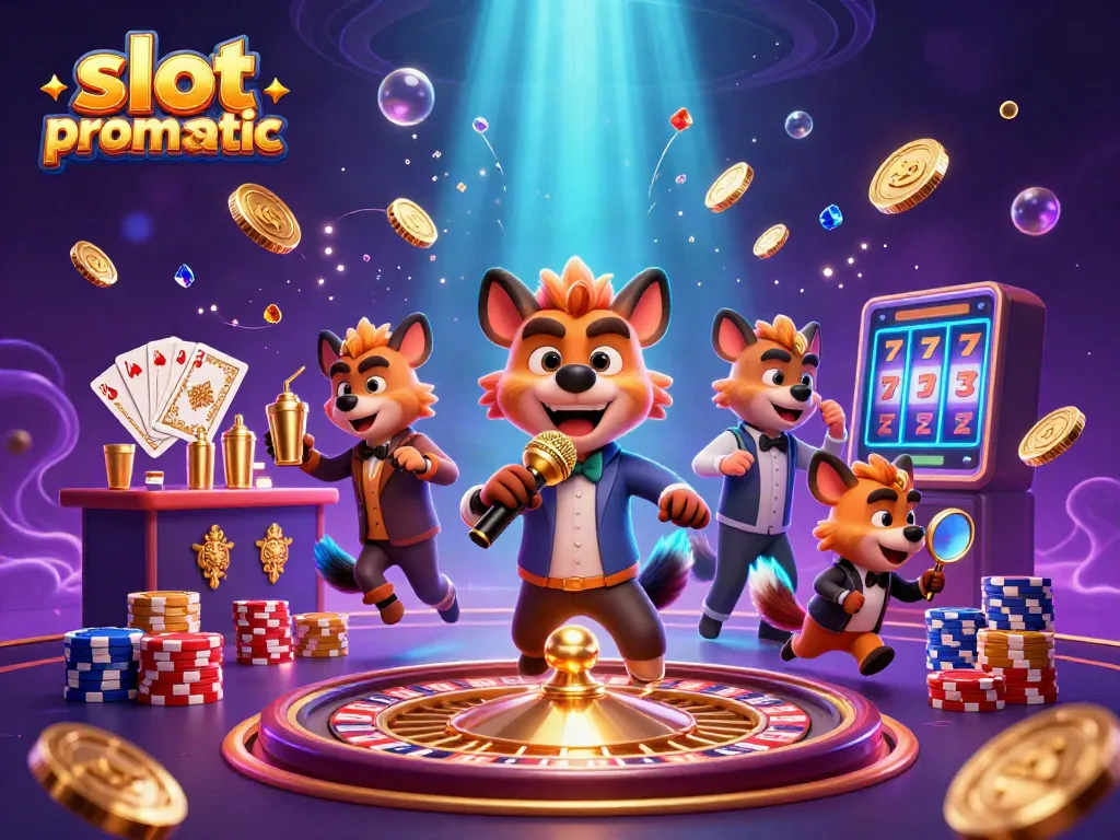 Experience slot pragmatic in a lively casino scene with hyenas mixing drinks, telling jokes, and ensuring fun.