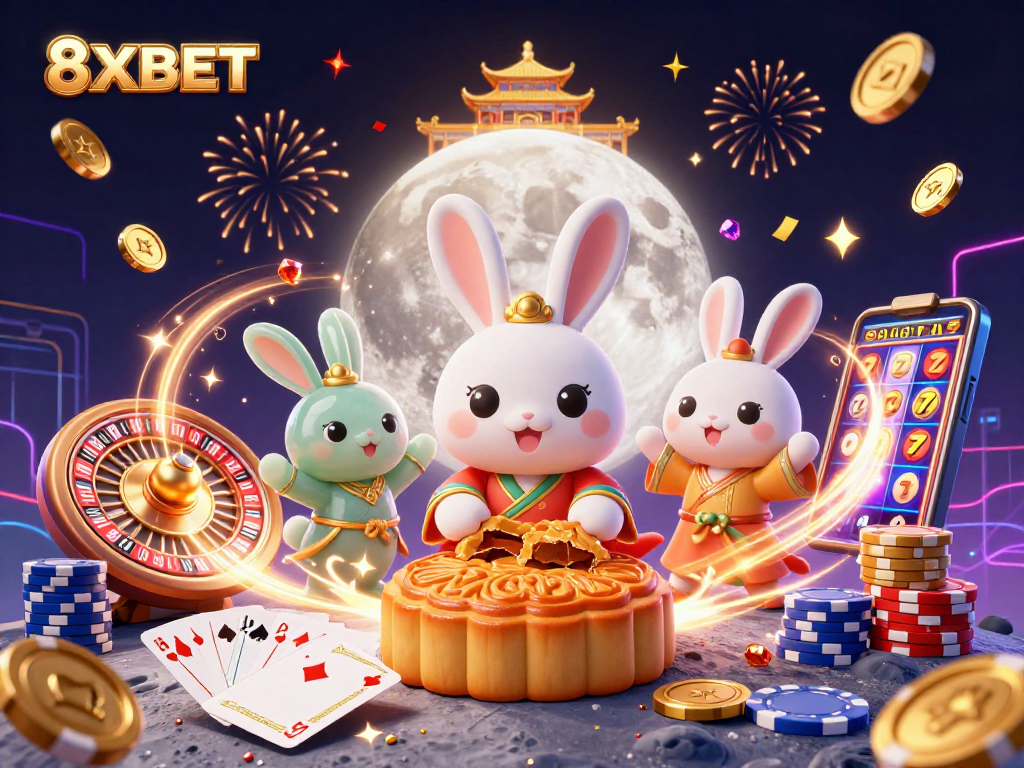 Experience thrilling moments at 8XBET with captivating gaming elements amidst a vibrant celebration.