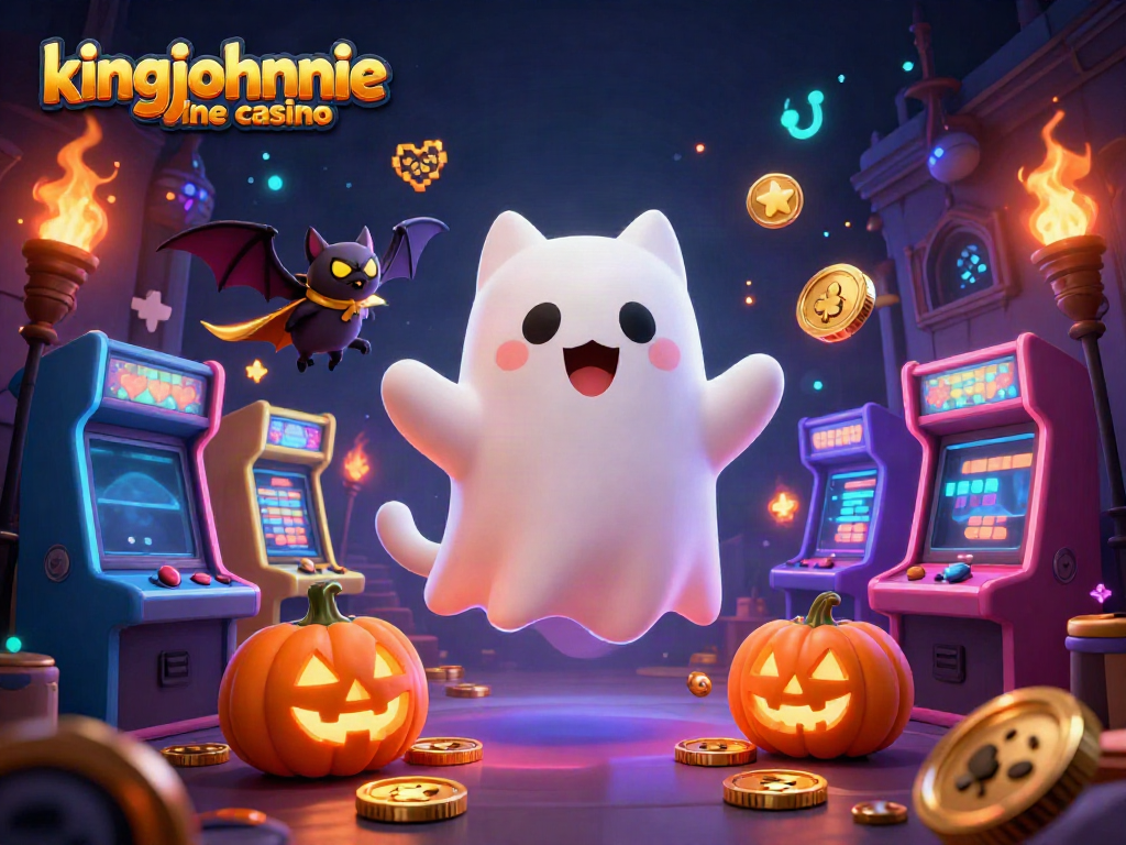 Experience the thrills at kingjohnnie online casino with a vibrant ghost cat and gaming action.