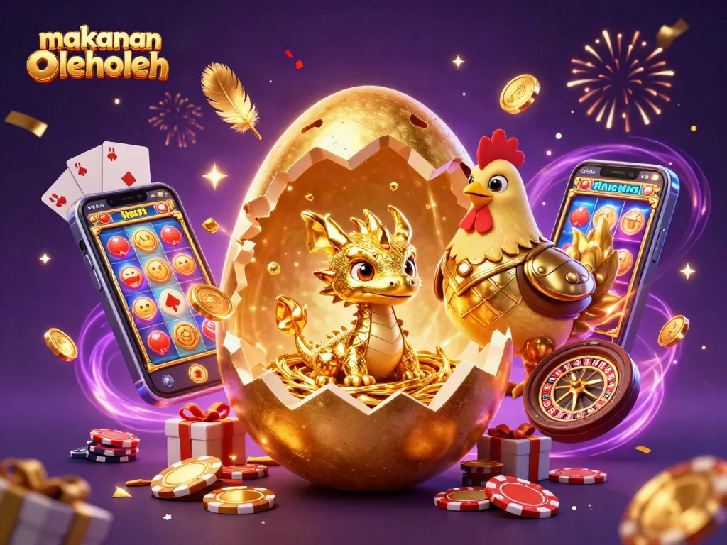 Experience the excitement of makananoleholeh as the golden dragon reveals its treasure in this vibrant casino scene.