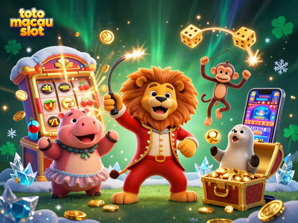 Menangkan jackpot di toto macau slot dengan karakter yang menarik dan elemen slot yang meriah.