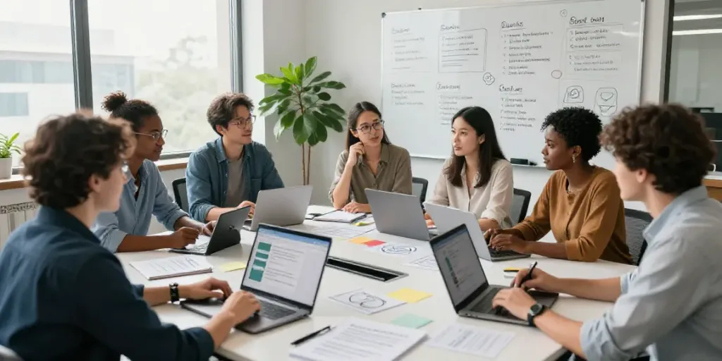 Learn how to write email subject lines with AI while a marketing team collaborates.