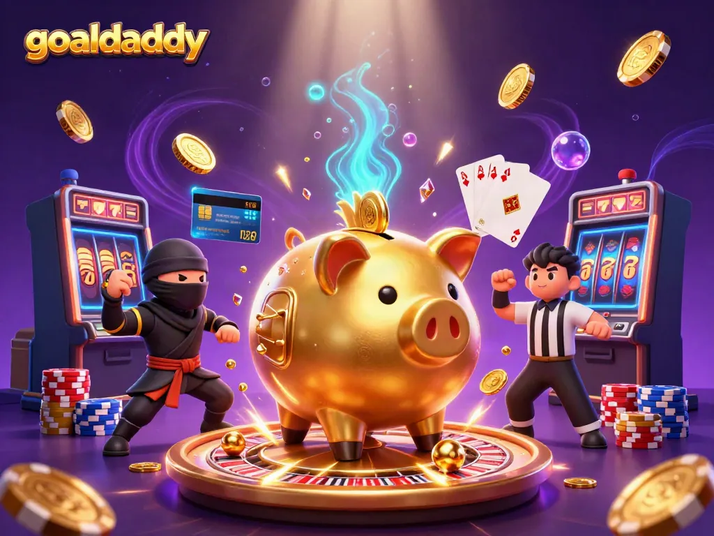 Experience goaldaddy's thrilling gambling scene with lively characters and dynamic elements.