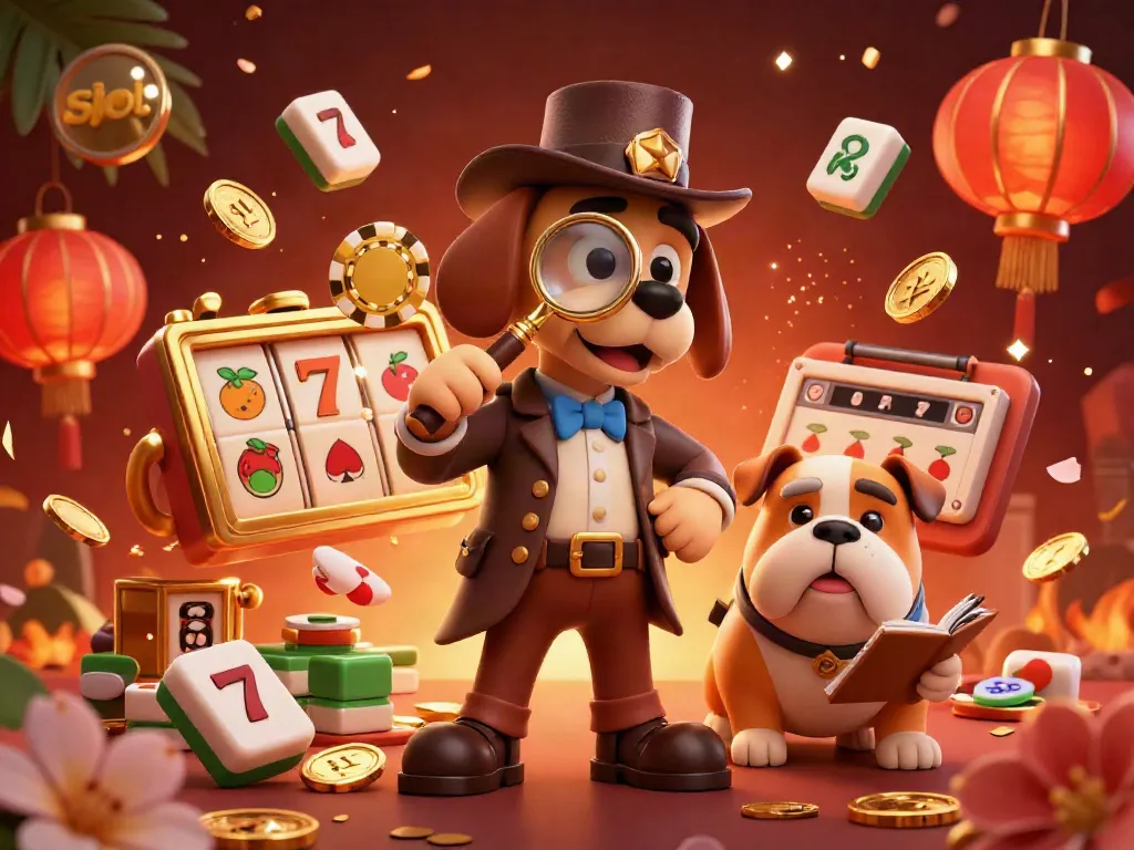 Menangkan slot dengan detektif dan bulldog yang menemukan petunjuk di kasino.