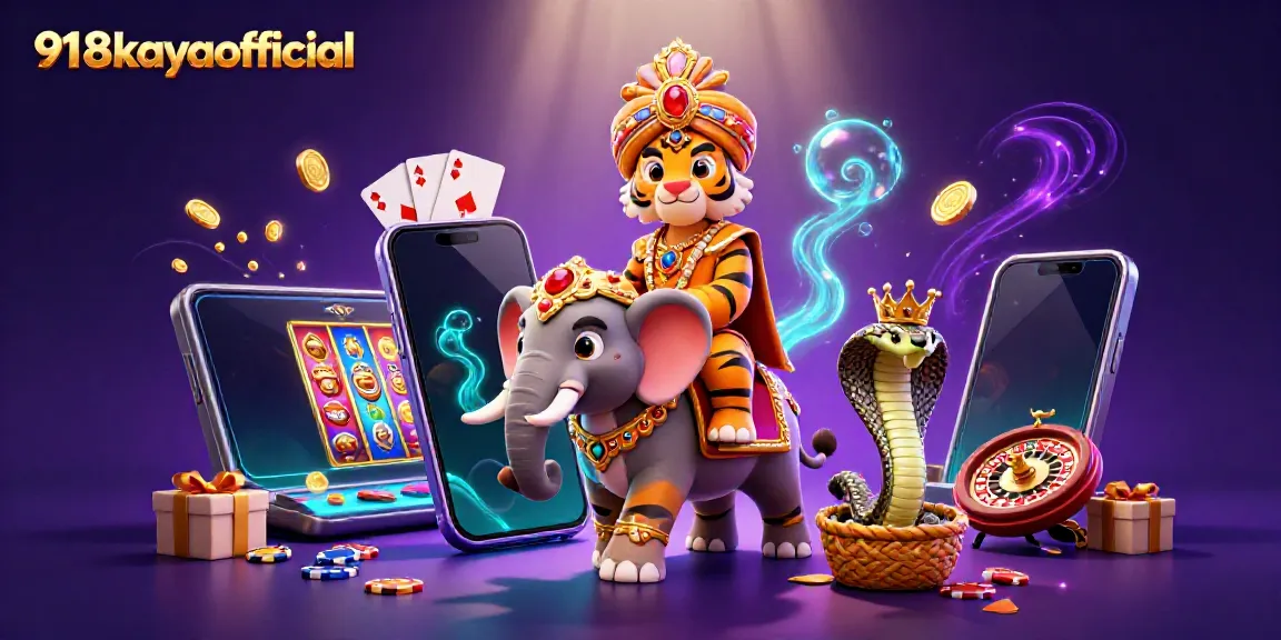 Experience thrilling gaming with 918kayaofficial featuring a maharaja tiger and jewel-themed elements.