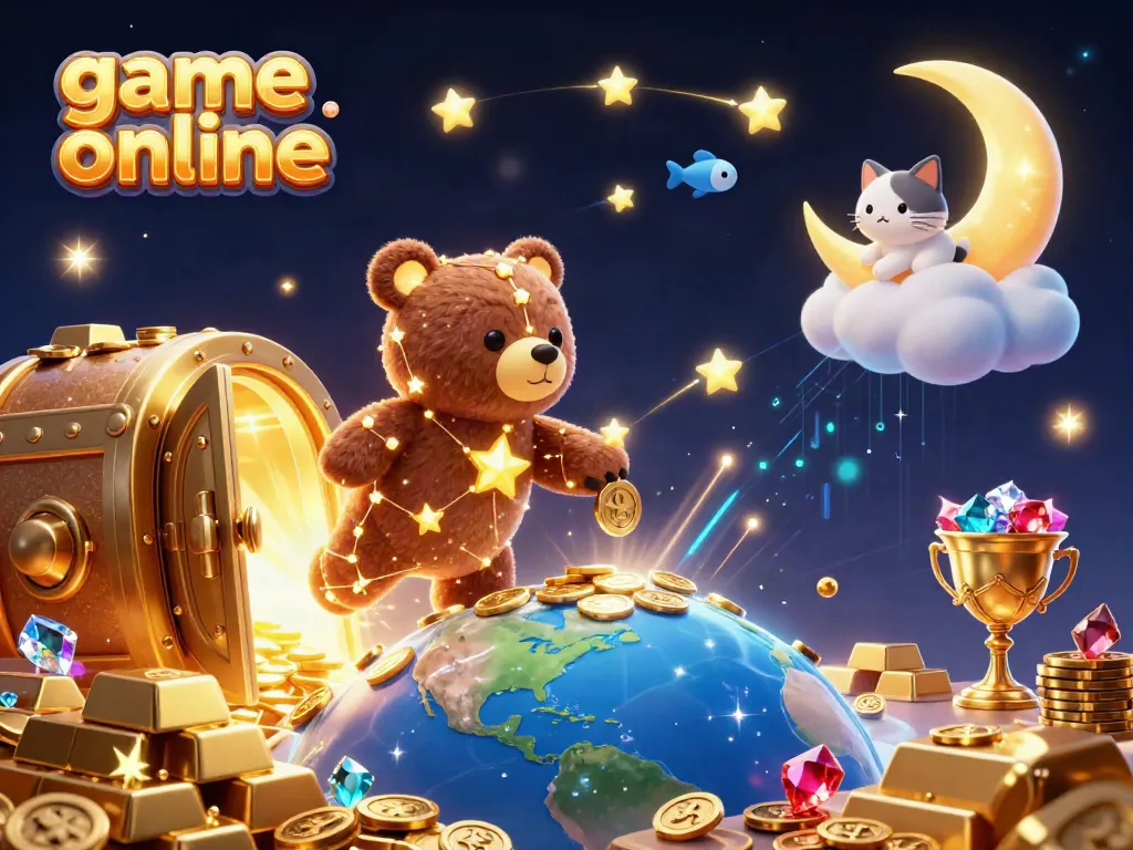 Experience thrilling game online adventures with vibrant constellation characters and treasure elements.