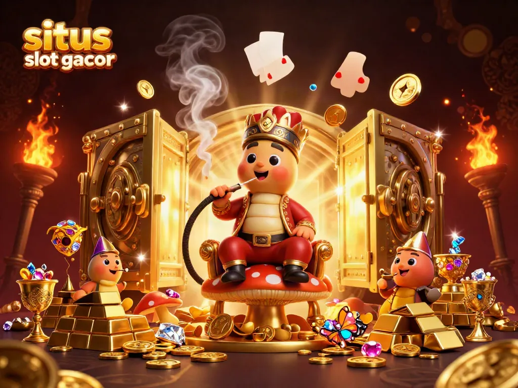 Engage with situs slot gacor as a powerful caterpillar character symbolizes luck in a vibrant casino scene.