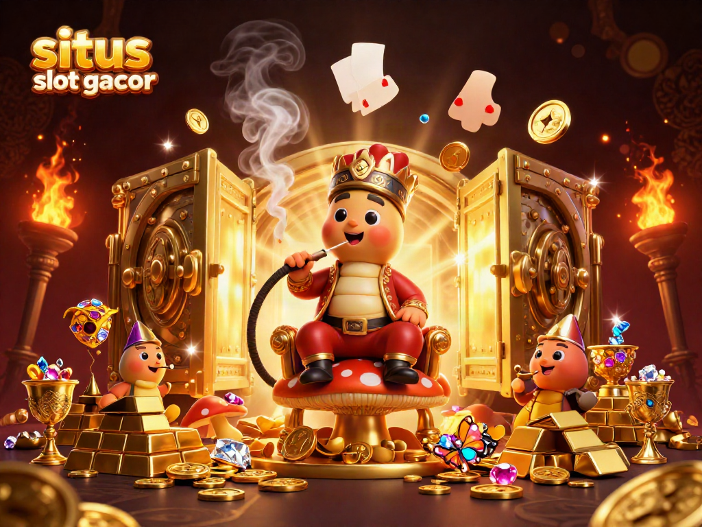Engage with situs slot gacor as a powerful caterpillar character symbolizes luck in a vibrant casino scene.
