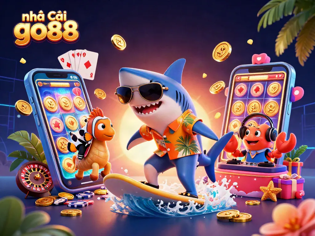 Trải nghiệm nhà cái go88 đầy sống động với cá mập và các yếu tố trò chơi hấp dẫn.
