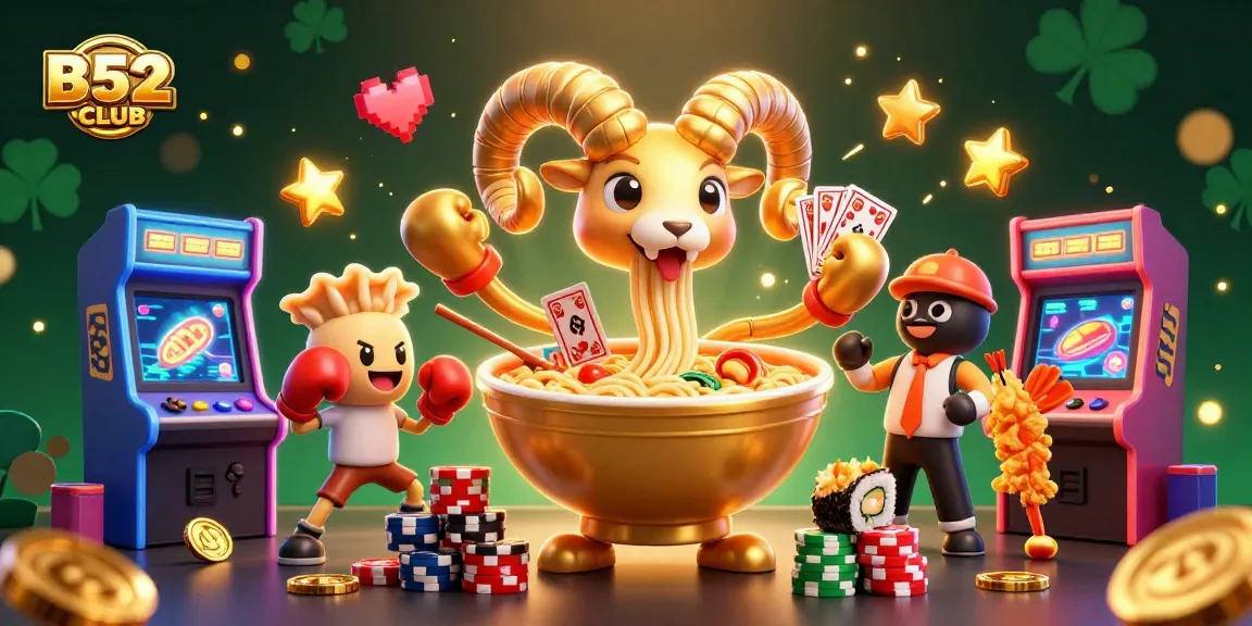 B52CLUB players enjoy casino games in a vibrant 3D environment filled with interactive characters and elements