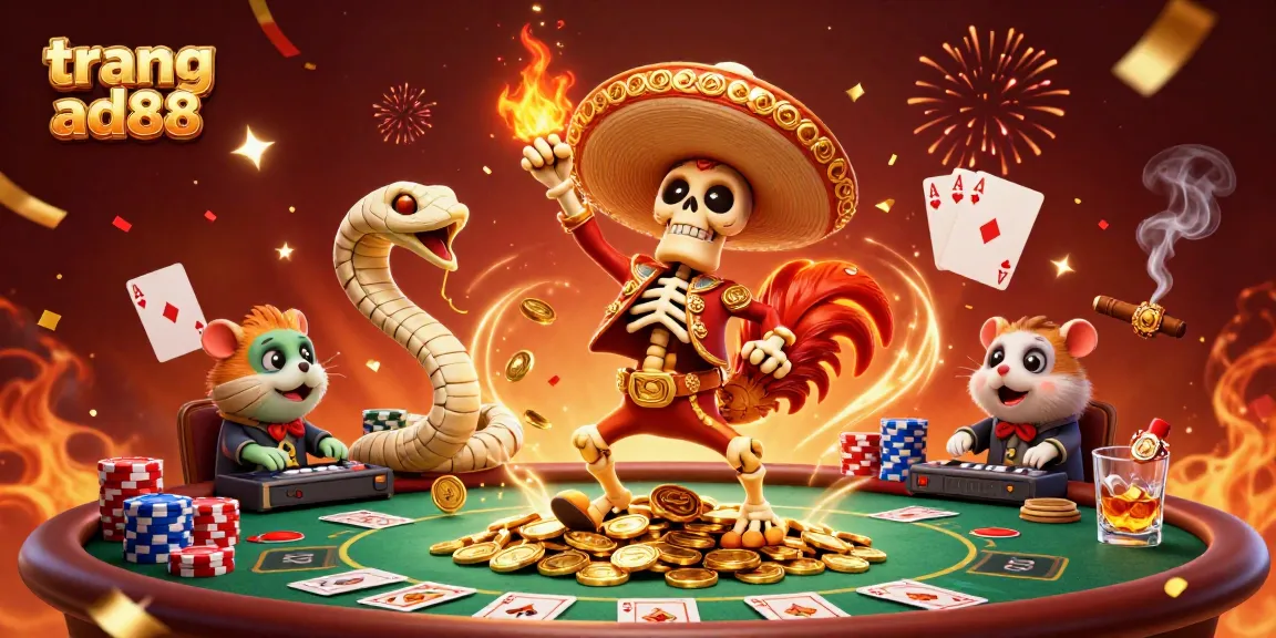Experience winning thrills at trang ad88 with vibrant 3D casino characters celebrating big wins.