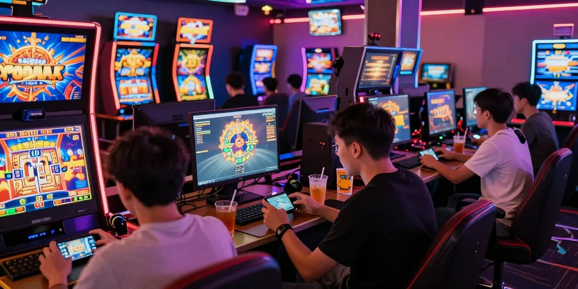 Engaged players experiencing bandar slot games in a vibrant online gaming atmosphere.