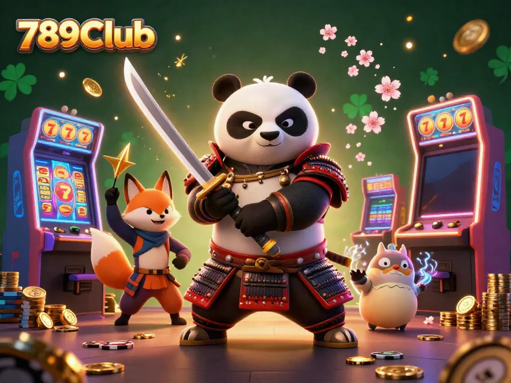 Experience the thrill of 789Club with vibrant characters and casino elements in a dynamic scene.