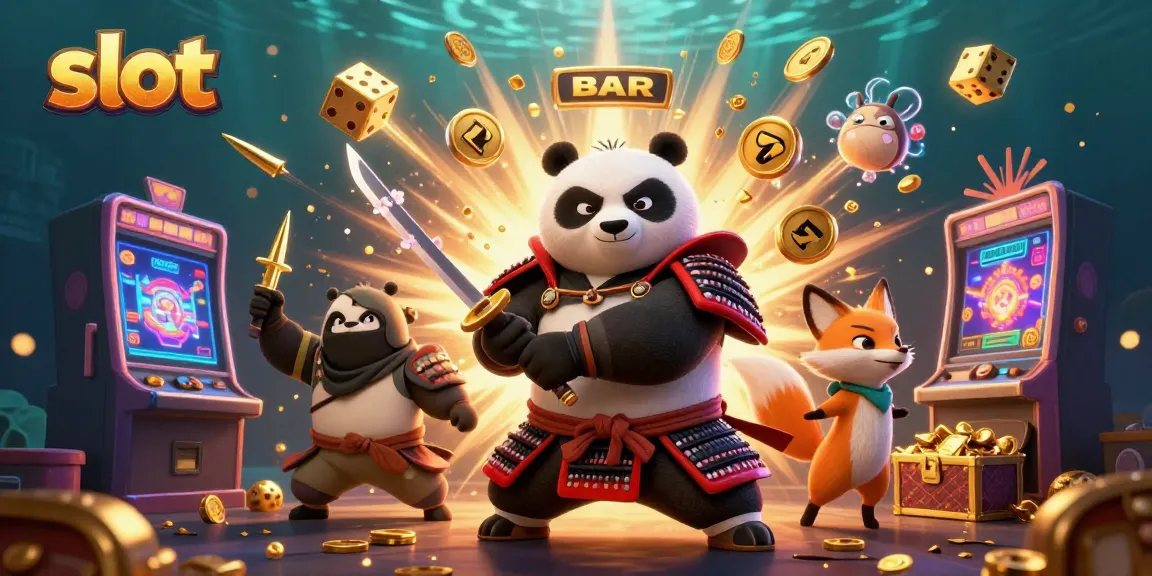 Engage with thrilling slot action, showcasing vibrant characters and jackpot excitement in a dynamic casino scene.