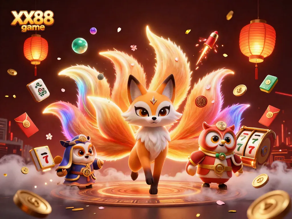 Engage with the dynamic world of the XX88 game, featuring vibrant characters and rich casino elements.