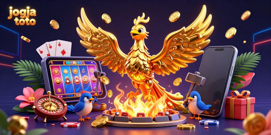 Experience thrilling gameplay with jogja toto featuring a golden phoenix and exciting slot machines.